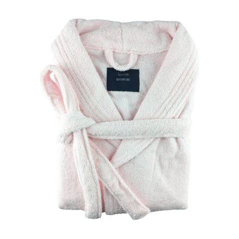 small medium egyptian cotton terry toweling bathrobe baby pink