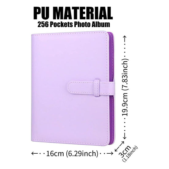 LIFEBEA 256 Pockets Photo Album for Fujifilm Instax Mini 11 12 9 40 Evo Liplay 8 7+ Instant Camera, Photo Album for Polaroid Kodak HP Zink 2x3" Photo (Purple)