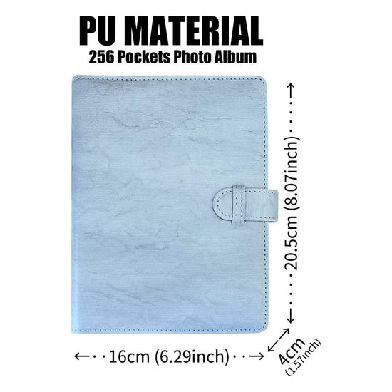 LIFEBEA 256 Pockets Photo Album for Fujifilm Instax Mini 11 12 9 40 Evo Liplay 8 7+ Instant Camera, Photo Album for Polaroid Kodak HP Zink 2x3" Photo (Stone Blue)