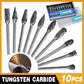 10PCS Tungsten Carbide Rotary Burr Set for Rotary Tools and Dremel - Plastic Box