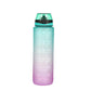 1L Water Bottle Motivational Drink Flask With Time Markings Bpa Free Sport Gym - Grey