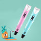 3D Printing Pen Drawing Pen Printer + LCD Screen + USB + 3 Free Filaments Gift - Purple