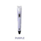 3D Printing Pen Drawing Pen Printer + LCD Screen + USB + 3 Free Filaments Gift - Purple