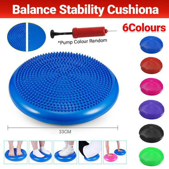 Balance Stability Cushion Wobble Air Disc Ankle Knee Strength Rehab Exercise - Black