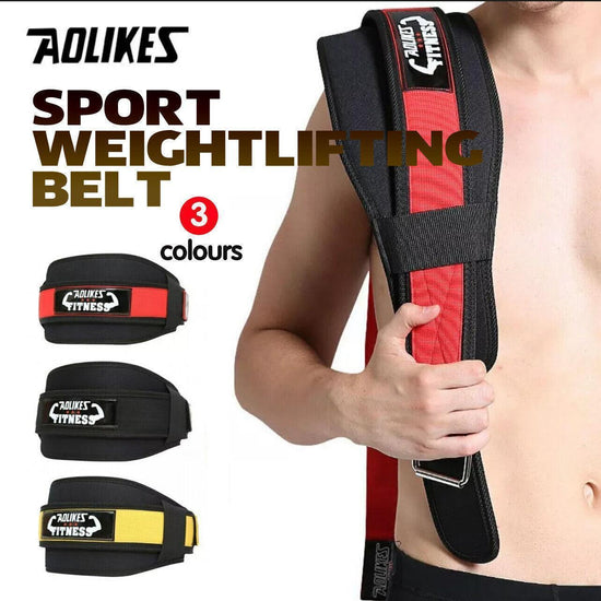 Fitness Weight Lifting Belt Barbell Dumbell Training Back Support Men Women XL - Yellow-XL