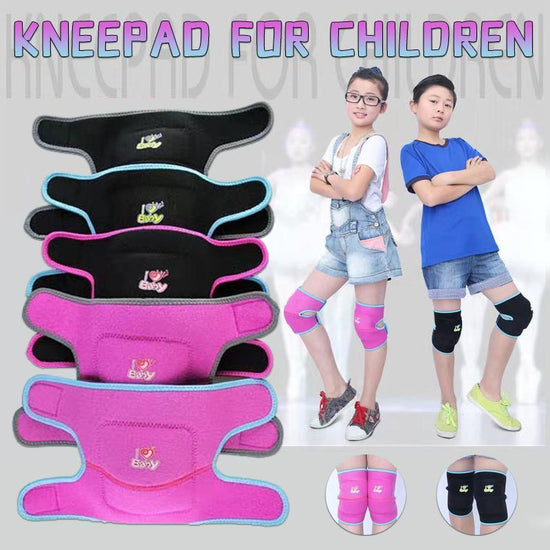 S Size Kid Knee Pad Crash Proof Antislip Basketball Dance Skating Protector - Black+Grey