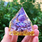 Amethyst Crystal Sphere Orgonite Pyramidamp Obsidians - Black Brown(60mmx60mm)