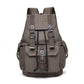 Unisex Retro Rucksack Large Capacity Travel Bag Leisure Backpack Schoolbag - Khaki