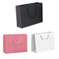 25X Kraft Paper Bags Gift Shopping Bag Carry White Pink Black Bag With Handles - Black-17-24-10