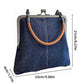 Small Handbag Women Tote Bag Cowboy Splicing Crossbody Shoulder Satchel Bag - Dark Blue