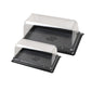 100pcs Transparent Long Arch Cake Box Baking Bread Omelet Packaging Container - Large
