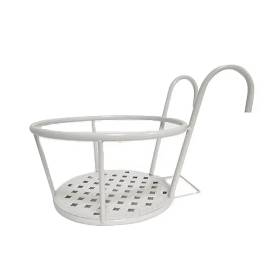 Iron Balcony Flower Rack Hanging Pot Hanger Railings Planter Rack Outdoor Garden