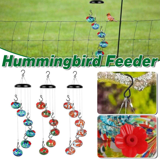 Hanging Hummingbird Feeder Outdoor Garden Nectar Dispenser Attracting Birds - Red Green