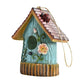Handmade Birdhouse Resin Cute Patio Garden Hanging Nest Decoration for Outdoors - Blue