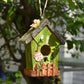 Handmade Birdhouse Resin Cute Patio Garden Hanging Nest Decoration for Outdoors - Blue