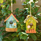 Handmade Birdhouse Resin Cute Patio Garden Hanging Nest Decoration for Outdoors - Blue