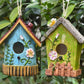 Handmade Birdhouse Resin Cute Patio Garden Hanging Nest Decoration for Outdoors - Green