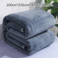 Soft Winter Flannel Blanket for Office Home Lunch Break Warm Cozy Throw Blanket - Grey Blue