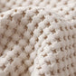 Waffle Sofa Blanket Thin Lightweight Throw Soft Cover Couch Bed Living Room Use - Beige