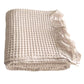 Waffle Sofa Blanket Thin Lightweight Throw Soft Cover Couch Bed Living Room Use - Beige