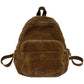 Schoolbag Corduroy Shoulder Bag Simple Mini Backpack for Daily Casual Use