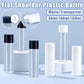 50/100/150ml Plastic Toner Lotion Bottles Refillable Travel Cosmetic Containers - White Lid + Transparent Bottle - 150ml
