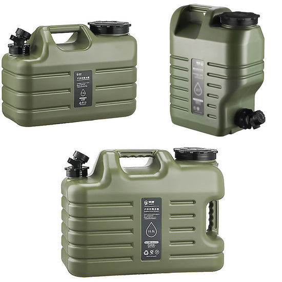 Outdoor Camping Water Storage Bucket with Faucet Portable Square Drinking Tank - 12L