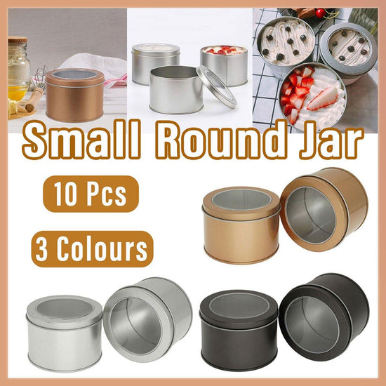 10pcs Open Window Cake Tin Box Bakery Biscuit Packaging Storage Tin Box Set - Sliver