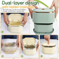 Small Desktop Trash Can Oval Pop Up Lid Rubbish Bin Waste Organizer Container - Beige