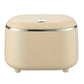 Small Desktop Trash Can Oval Pop Up Lid Rubbish Bin Waste Organizer Container - Beige