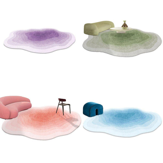 Shaped Cashmere Carpet Living Room Full Blanket Cloakroom Dressing Table - Pink
