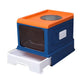 Folding Enclosed Cat Litter Box Foldable Drawer Toilet Anti-Splash Pet Supplies - Blue