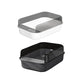Litter Tray Box with Splash Guard and Wide Opening for Cats Open Top Design - Grey