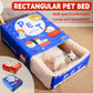 Rectangular Cookie Box Pet Bed for Cats Dogs Cat Bed Kitten Puppy Soft Pet House - Red M