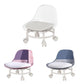 Stool with Universal Wheels Pulley Short Stool with Backrest Comfortable Seat - Pink