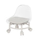 Stool with Universal Wheels Pulley Short Stool with Backrest Comfortable Seat - Pink