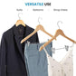 10 Pcs Wooden Non-Slip Wide Shoulder Clothes Hanger with Clip for Hotel Wardrobe - Black