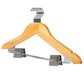10 Pcs Wooden Non-Slip Wide Shoulder Clothes Hanger with Clip for Hotel Wardrobe - Black