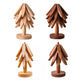 Solid Wooden Trivet for Hot Dish Walnut Christmas Tree Table Heat-Resistant Mat - Beige-4pcs