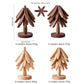 Solid Wooden Trivet for Hot Dish Walnut Christmas Tree Table Heat-Resistant Mat - Beige-4pcs