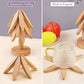 Solid Wooden Trivet for Hot Dish Walnut Christmas Tree Table Heat-Resistant Mat - Brown-3pcs