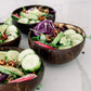 4Sets Natural Coconut Shell Bowls Tableware for Rice Dessert Salad