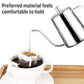 Hand Drip Coffee Pot Stainless Steel Fine Spout Hanging Ear Filter Cup Kettle - Black