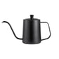 Hand Drip Coffee Pot Stainless Steel Fine Spout Hanging Ear Filter Cup Kettle - Silver