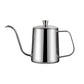 Hand Drip Coffee Pot Stainless Steel Fine Spout Hanging Ear Filter Cup Kettle - Silver