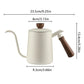 600ml Stainless Steel Coffee Pour Over Kettle Heat Resistant Home Café Brewing - Black