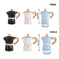 Portable Coffee Maker Wood Grain Handle Outdoor Manual Espresso Machine Camping - Beige-150ml