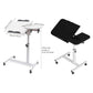 Adjustable Folding Computer Desk Stand Floor-Standing Movable Bedside Table - Black