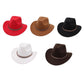 Western Cowboy Hat American Wool Felt Jazz Hat for Men Women Upside Down Top Hat - Coffee