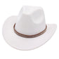 Western Cowboy Hat American Wool Felt Jazz Hat for Men Women Upside Down Top Hat - Coffee